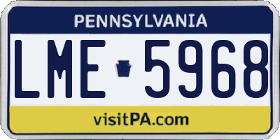 PA license plate LME5968
