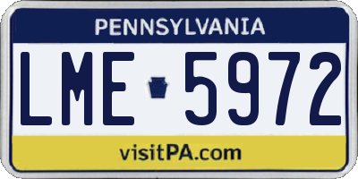 PA license plate LME5972