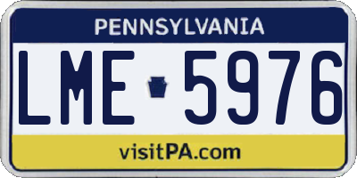 PA license plate LME5976