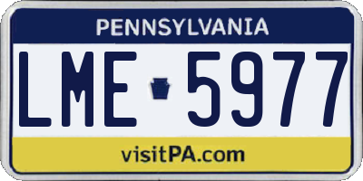 PA license plate LME5977
