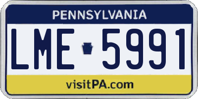 PA license plate LME5991