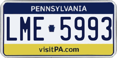 PA license plate LME5993
