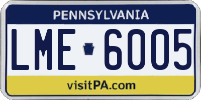 PA license plate LME6005