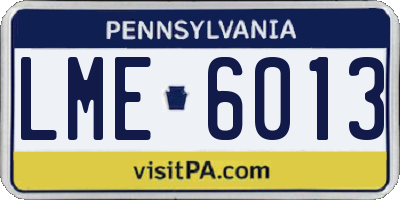 PA license plate LME6013