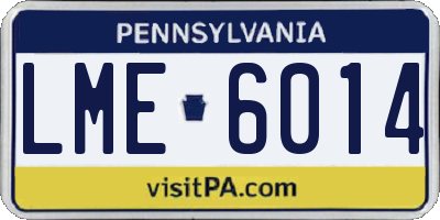 PA license plate LME6014