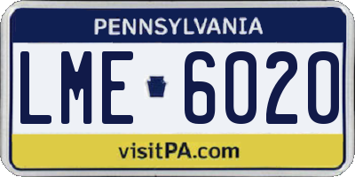 PA license plate LME6020