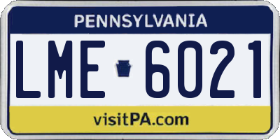 PA license plate LME6021