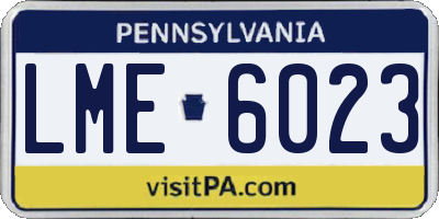 PA license plate LME6023