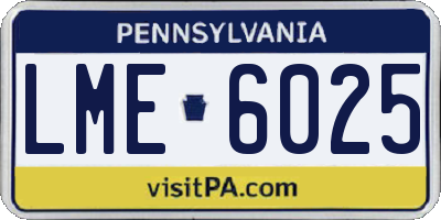 PA license plate LME6025