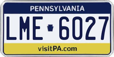 PA license plate LME6027