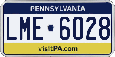 PA license plate LME6028