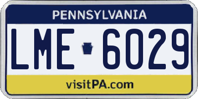PA license plate LME6029