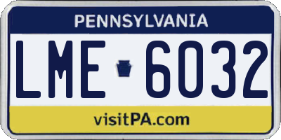 PA license plate LME6032