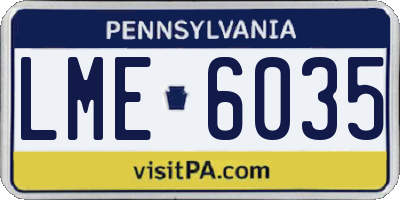 PA license plate LME6035