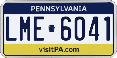 PA license plate LME6041