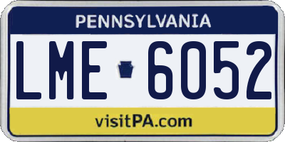 PA license plate LME6052