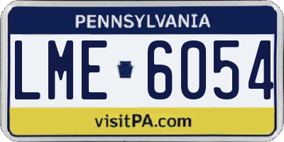 PA license plate LME6054