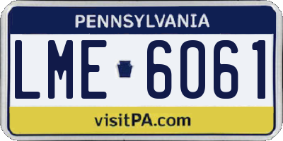 PA license plate LME6061