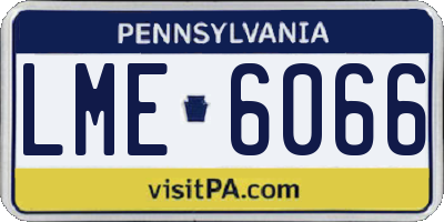 PA license plate LME6066