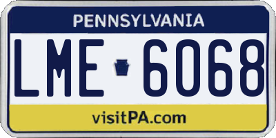 PA license plate LME6068