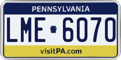 PA license plate LME6070