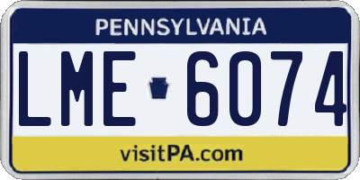 PA license plate LME6074