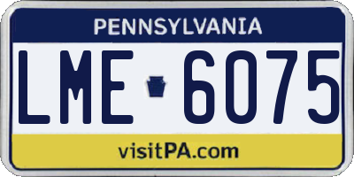 PA license plate LME6075