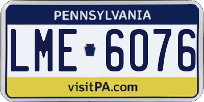 PA license plate LME6076