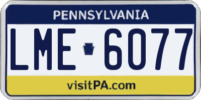 PA license plate LME6077