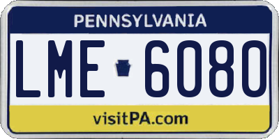 PA license plate LME6080