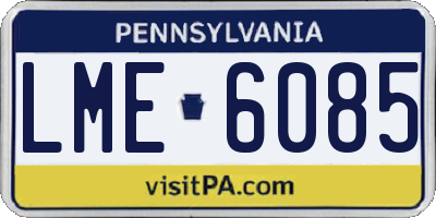 PA license plate LME6085
