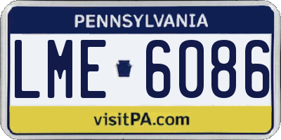 PA license plate LME6086