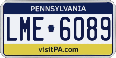 PA license plate LME6089
