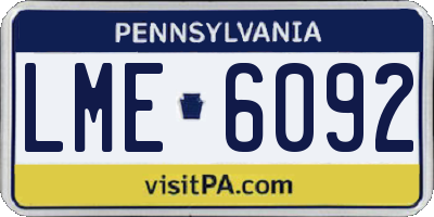 PA license plate LME6092
