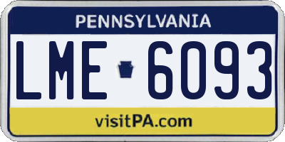PA license plate LME6093