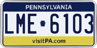 PA license plate LME6103