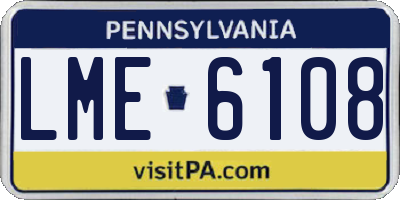 PA license plate LME6108