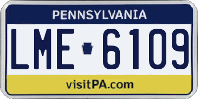 PA license plate LME6109