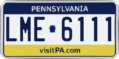 PA license plate LME6111