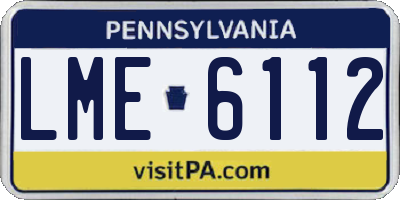 PA license plate LME6112