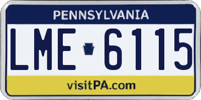 PA license plate LME6115