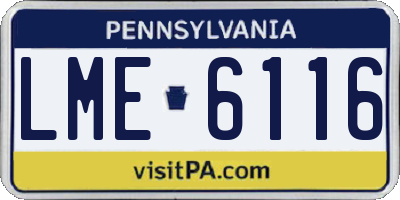 PA license plate LME6116