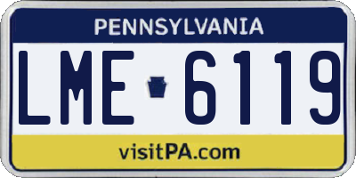 PA license plate LME6119