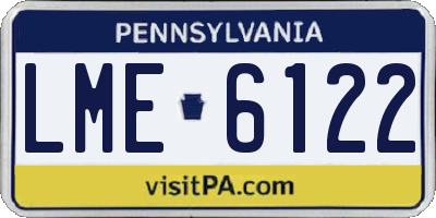 PA license plate LME6122