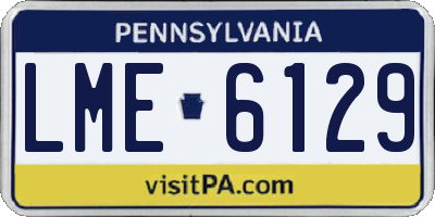 PA license plate LME6129