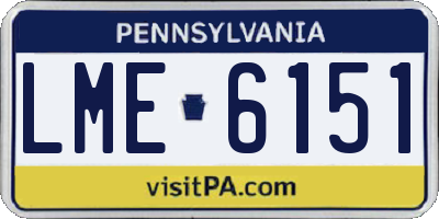 PA license plate LME6151
