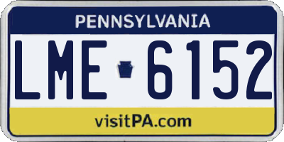 PA license plate LME6152