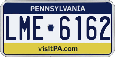 PA license plate LME6162