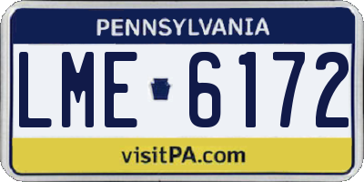 PA license plate LME6172