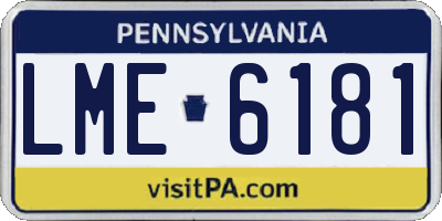 PA license plate LME6181